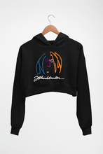 Load image into Gallery viewer, John Lennon Crop HOODIE FOR WOMEN-Black-Ektarfa.online
