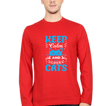 Load image into Gallery viewer, Cat Full Sleeves T-Shirt for Men-RED-Ektarfa.online
