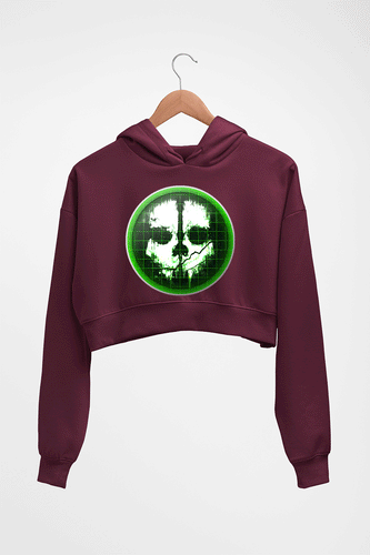 Call of Duty (COD) Crop HOODIE FOR WOMEN-Maroon-Ektarfa.online