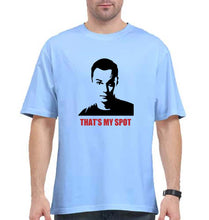 Load image into Gallery viewer, Sheldon Cooper That&#39;s My Spot Oversized T-Shirt for Men-Baby Blue-Ektarfa.online
