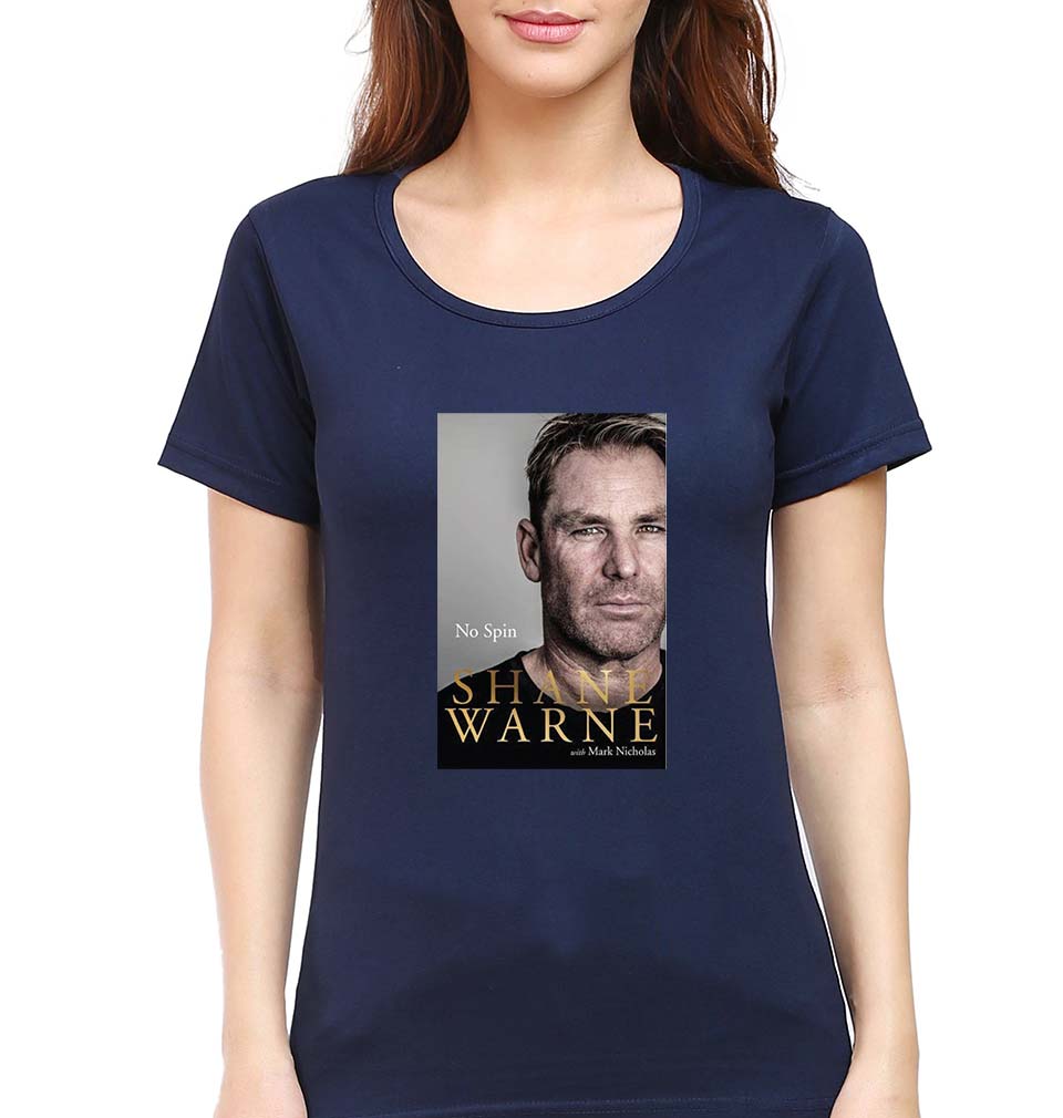 Shane Warne T-Shirt for Women-Navy Blue-Ektarfa.online