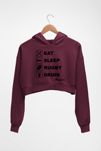 Load image into Gallery viewer, Rugby Crop HOODIE FOR WOMEN-Maroon-Ektarfa.online
