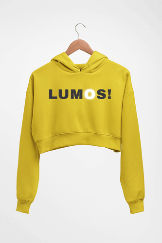 Harry Potter Lumos Crop HOODIE FOR WOMEN-Mustard Yellow-Ektarfa.online