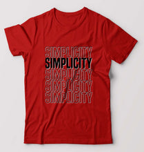 Load image into Gallery viewer, Simplicity T-Shirt for Men-S(38 Inches)-Red-Ektarfa.online
