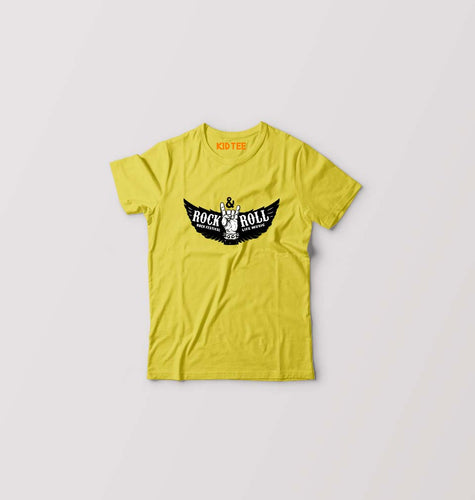Rock & Roll Kids T-Shirt for Boy/Girl-Mustard Yellow-Ektarfa.online