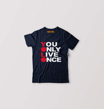 Load image into Gallery viewer, You Live Only Once(YOLO) Kids T-Shirt for Boy/Girl-Navy Blue-Ektarfa.online
