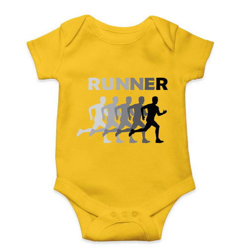 Runner Running Kids Romper For Baby Boy/Girl-0-5 Months(18 Inches)-Yellow-Ektarfa.online