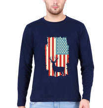 Load image into Gallery viewer, Deer Full Sleeves T-Shirt for Men-NAVY BLUE-Ektarfa.online
