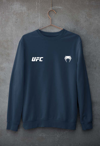 UFC Venum Unisex Sweatshirt for Men/Women-S(40 Inches)-Navy Blue-Ektarfa.online