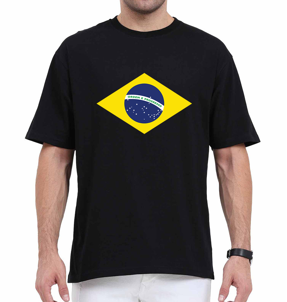 Brazil Oversized T-Shirt for Men-Black-Ektarfa.online