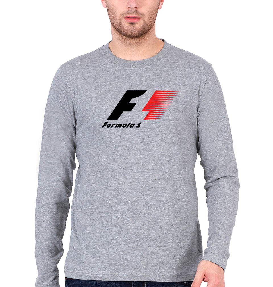 Formula 1(f1) Full Sleeves T-Shirt for Men-Grey Melange-Ektarfa.online