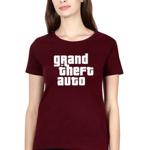 Load image into Gallery viewer, Grand Theft Auto (GTA) T-Shirt for Women-XS(32 Inches)-Maroon-Ektarfa.online
