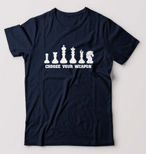 Load image into Gallery viewer, Chess T-Shirt for Men-S(38 Inches)-Navy Blue-Ektarfa.online
