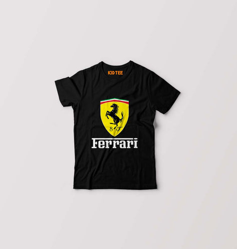 Ferrari Kids T-Shirt for Boy/Girl-0-1 Year(20 Inches)-Black-Ektarfa.online