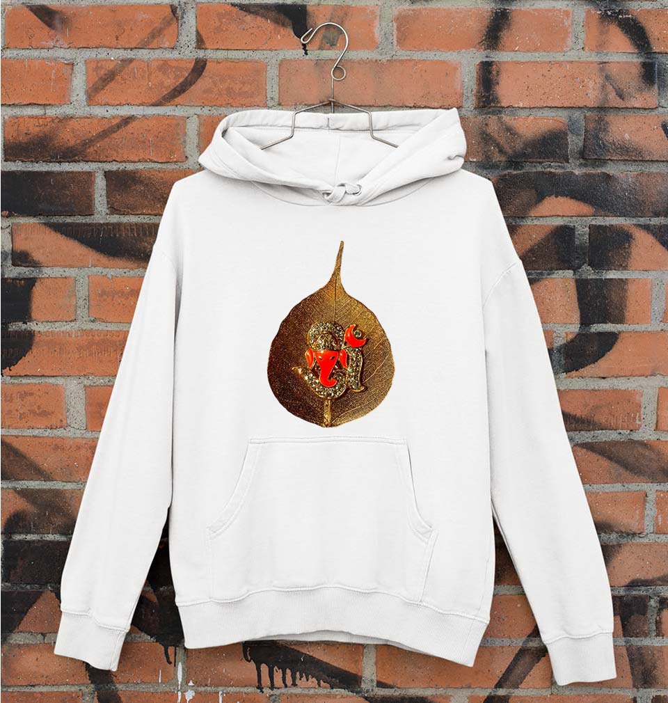 Ganpati Unisex Hoodie for Men/Women-White-Ektarfa.online