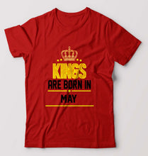 Load image into Gallery viewer, Kings Are Born In May T-Shirt for Men-Red-Ektarfa.online
