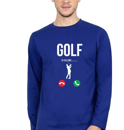 Golf Full Sleeves T-Shirt for Men-Royal blue-Ektarfa.online
