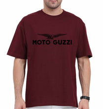 Load image into Gallery viewer, Moto Guzzi Oversized T-Shirt for Men-Maroon-Ektarfa.online
