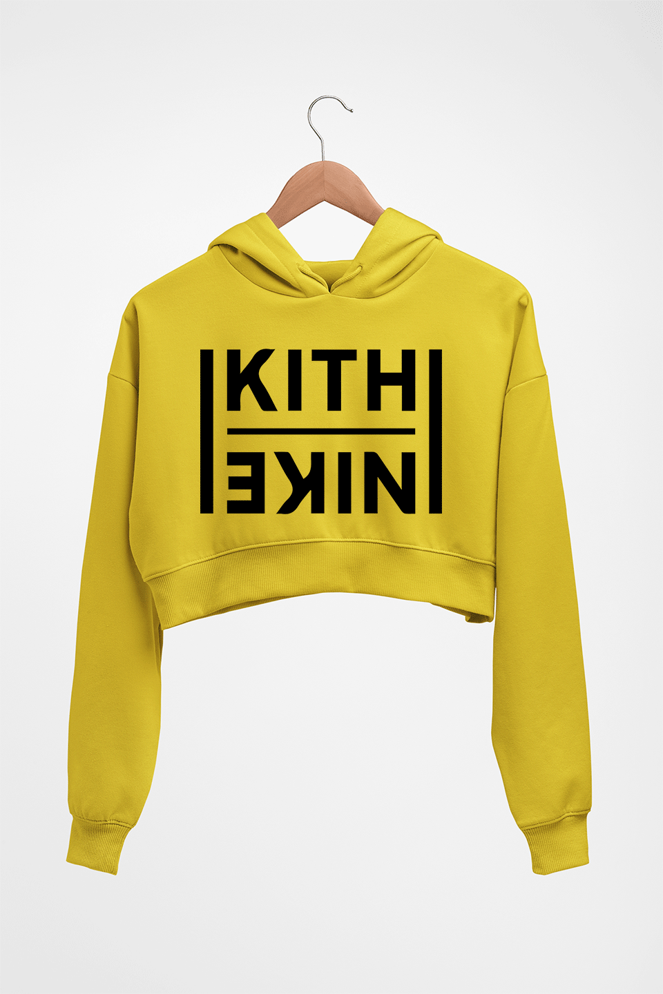 Kith Crop HOODIE FOR WOMEN-Mustard Yellow-Ektarfa.online