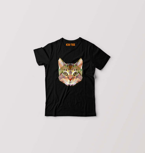 TRIANGLE_CAT Kids T-Shirt for Boy/Girl-Black-Ektarfa.online