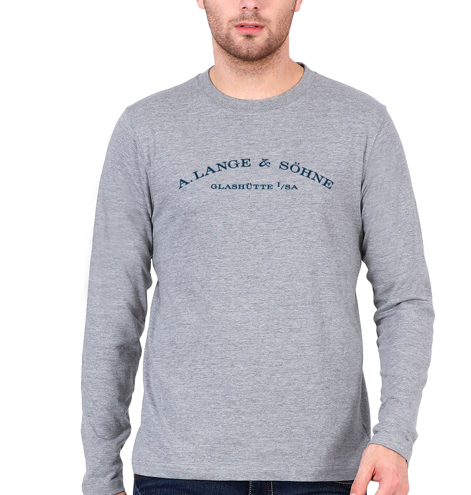 A Lange and Sohne Full Sleeves T-Shirt for Men-S(38 Inches)-Grey Melange-Ektarfa.online