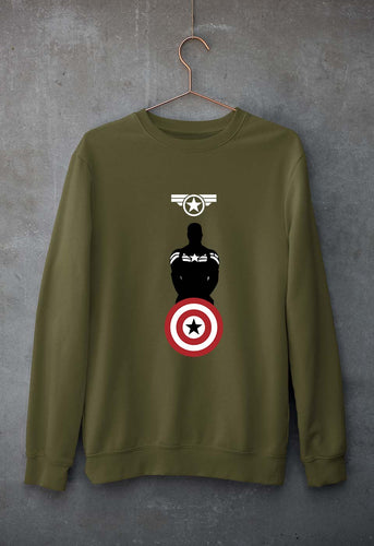 Captain America Unisex Sweatshirt for Men/Women-Olive Green-Ektarfa.online