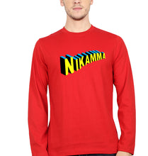Load image into Gallery viewer, Nikamma Full Sleeves T-Shirt for Men-Red-Ektarfa.online

