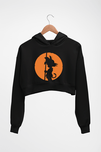 Dragon Ball Crop HOODIE FOR WOMEN-Black-Ektarfa.online