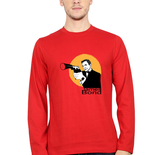 James Bond 007 Full Sleeves T-Shirt for Men-Red-Ektarfa.online