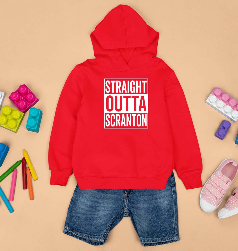 Straight Outta Scranton Kids Hoodie for Boy/Girl-0-1 Year(22 Inches)-Red-Ektarfa.online