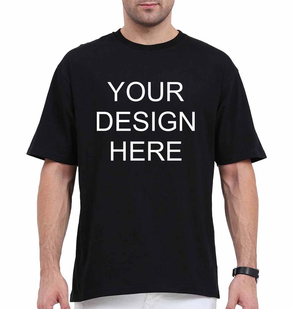 Customized-Custom-Personalized Oversized T-Shirt for MenBlack-Ektarfa.co.in
