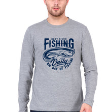 Load image into Gallery viewer, Fishing Full Sleeves T-Shirt for Men-Grey Melange-Ektarfa.online
