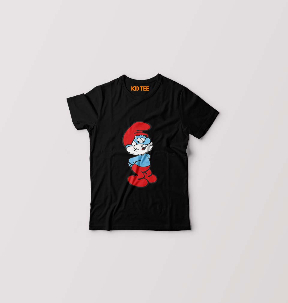 Papa Smurf Kids T-Shirt for Boy/Girl-Black-Ektarfa.online