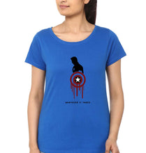 Load image into Gallery viewer, Captain America Superhero T-Shirt for Women-XS(32 Inches)-Royal Blue-Ektarfa.online
