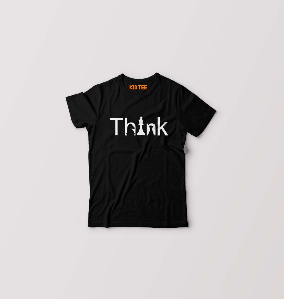 Chess Think Kids T-Shirt for Boy/Girl-0-1 Year(20 Inches)-Black-Ektarfa.online