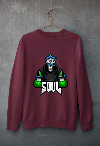Battlegrounds Mobile India (BGMI) Soul Esport Unisex Sweatshirt for Men/Women-Maroon-Ektarfa.online