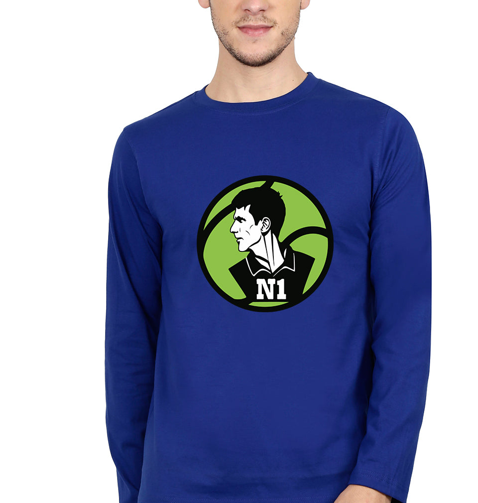 Novak Djokovic Full Sleeves T-Shirt for Men-Royal Blue-Ektarfa.online