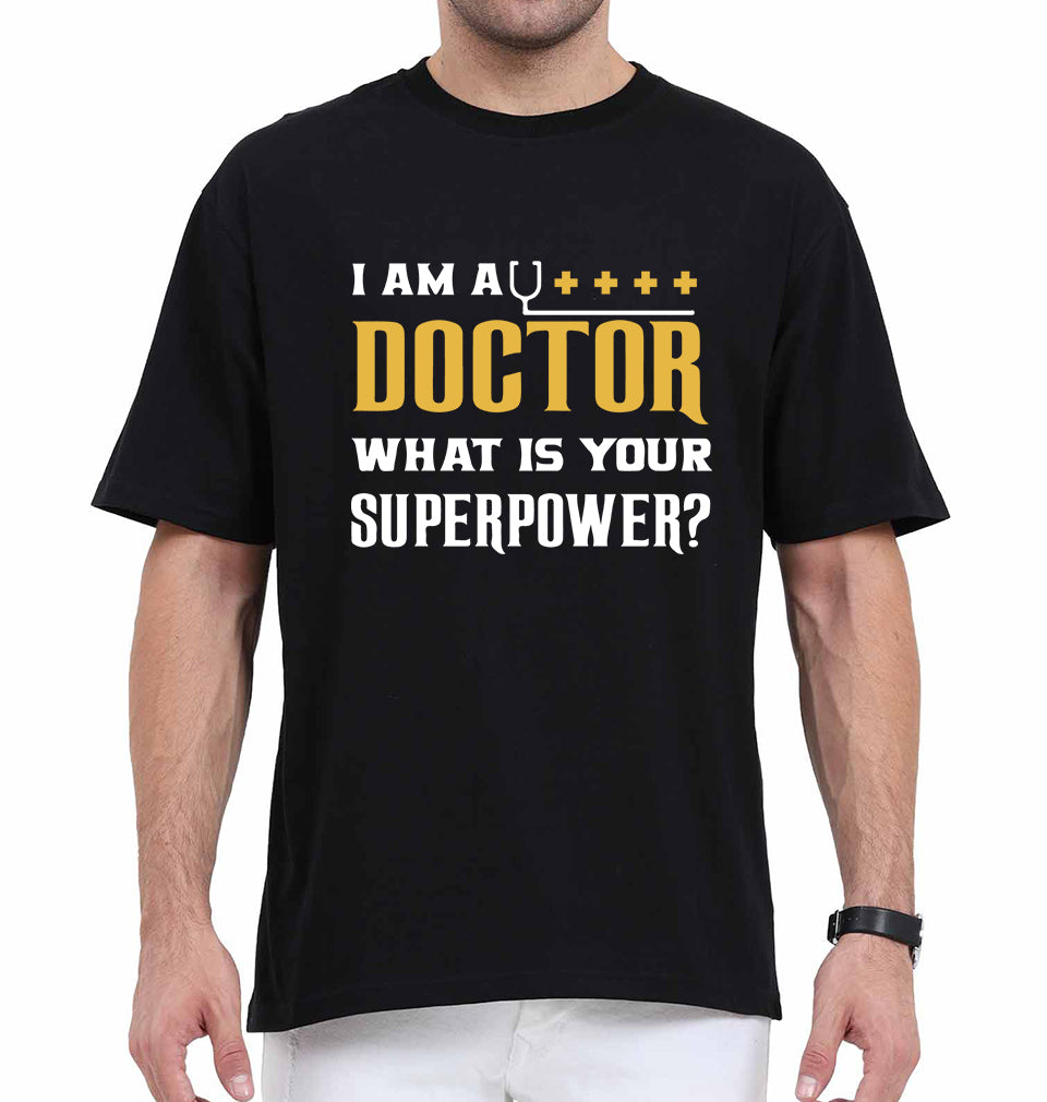 Doctor Oversized T-Shirt for Men-Black-Ektarfa.online