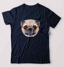 Load image into Gallery viewer, Pug Dog T-Shirt for Men-S(38 Inches)-Navy Blue-Ektarfa.online
