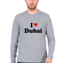 Load image into Gallery viewer, I Love Dubai Full Sleeves T-Shirt for Men-Grey Melange-Ektarfa.online
