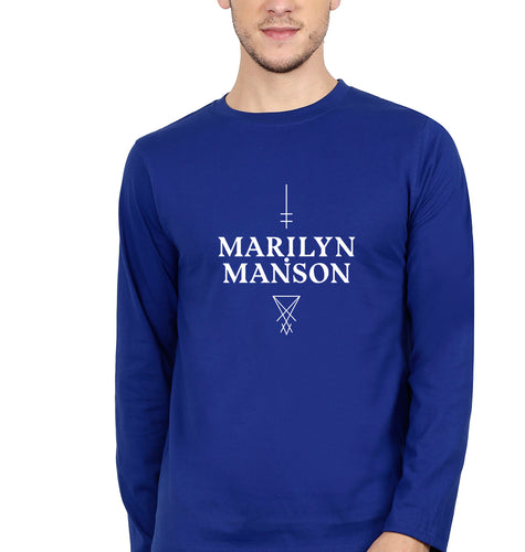 Marilyn Manson Full Sleeves T-Shirt for Men-Royal Blue-Ektarfa.online