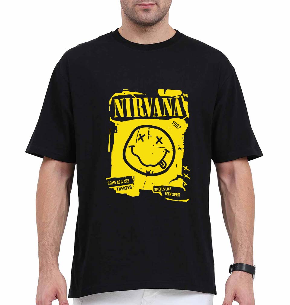 Nirvana Oversized T-Shirt for Men-Black-Ektarfa.online