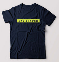 Load image into Gallery viewer, Day Trader Share Market T-Shirt for Men-S(38 Inches)-Navy Blue-Ektarfa.online
