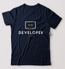 Load image into Gallery viewer, Developer T-Shirt for Men-Navy Blue-Ektarfa.online
