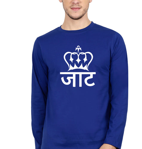 Jaat Full Sleeves T-Shirt for Men-Royal Blue-Ektarfa.online