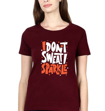 Load image into Gallery viewer, Gym Sweat T-Shirt for Women-XS(32 Inches)-Maroon-Ektarfa.online
