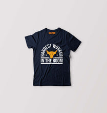 Load image into Gallery viewer, Hardest Worker In the Room Gym Kids T-Shirt for Boy/Girl-0-1 Year(20 Inches)-Navy Blue-Ektarfa.online
