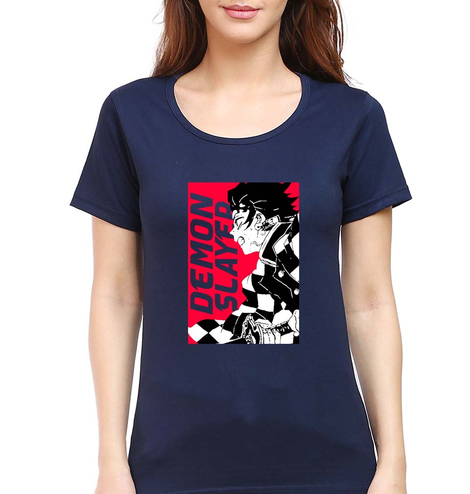 Demon Slayer T-Shirt for Women-Navy Blue-Ektarfa.online