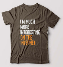 Load image into Gallery viewer, Internet Funny T-Shirt for Men-Olive Green-Ektarfa.online
