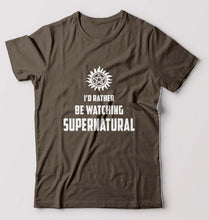 Load image into Gallery viewer, Supernatural T-Shirt for Men-S(38 Inches)-Olive Green-Ektarfa.online

